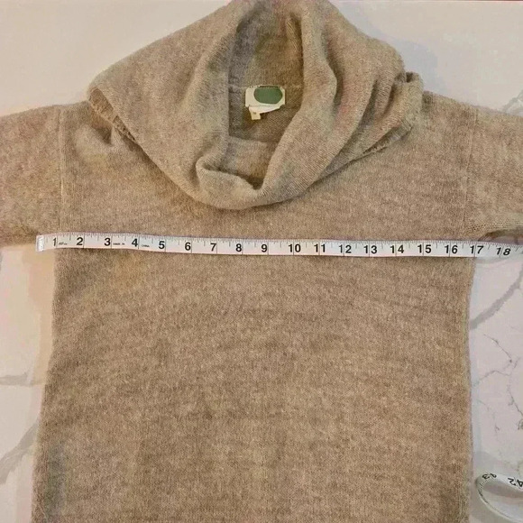 Anthropologie Cowl Neck Sweater Dress Tan Brown Size XS - Picture 3 of 9